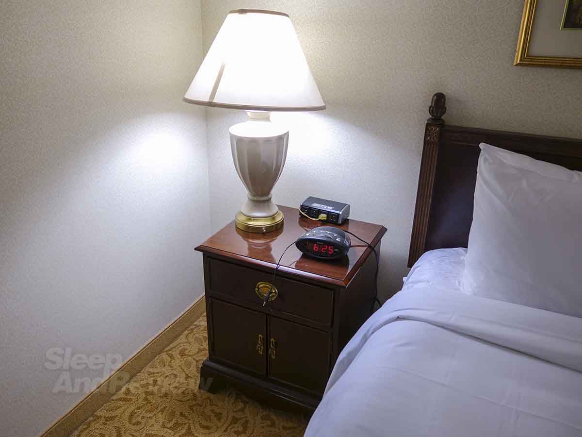 Marriott IAH bedside nightstand