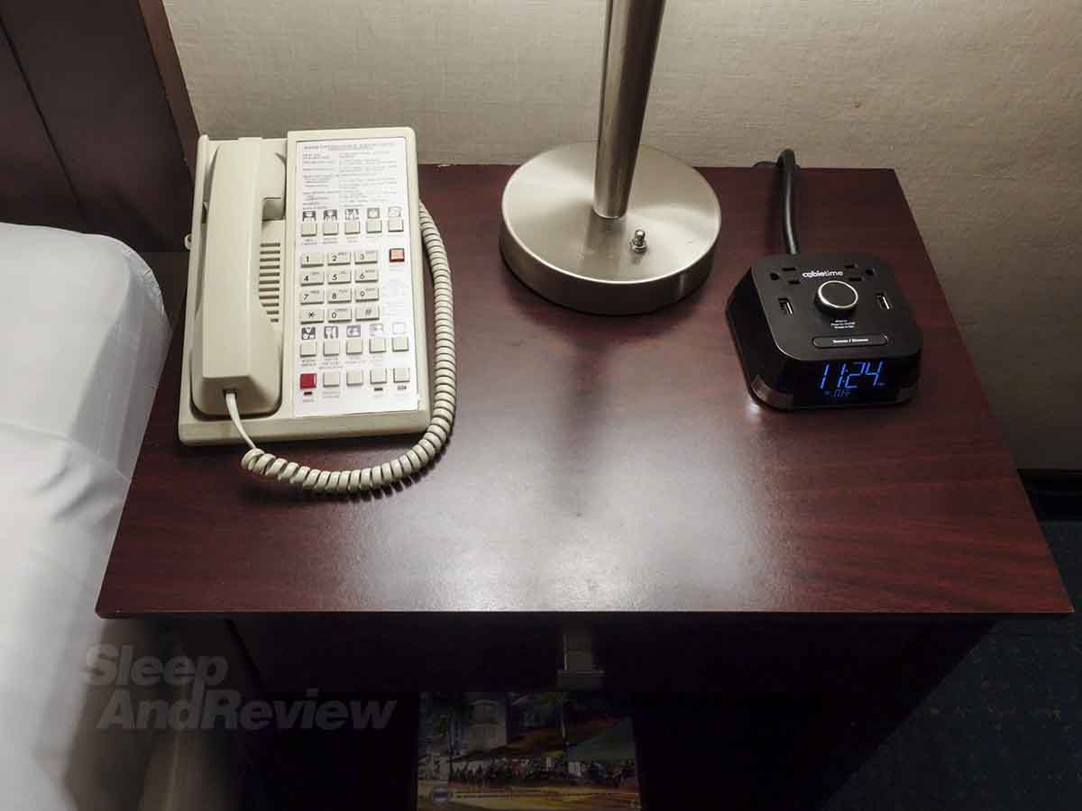 Miami International Airport Hotel alarm clock and phone