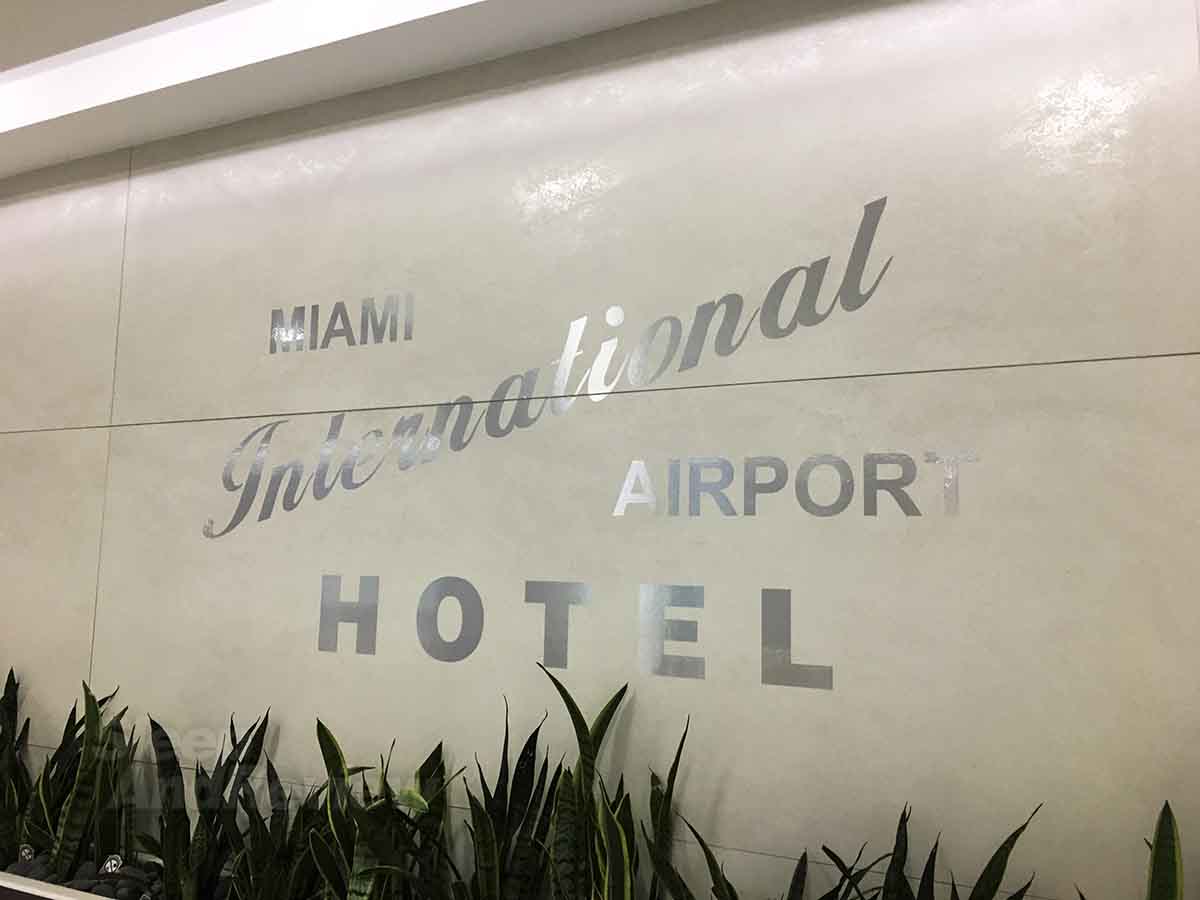 Miami International Airport Hotel sign