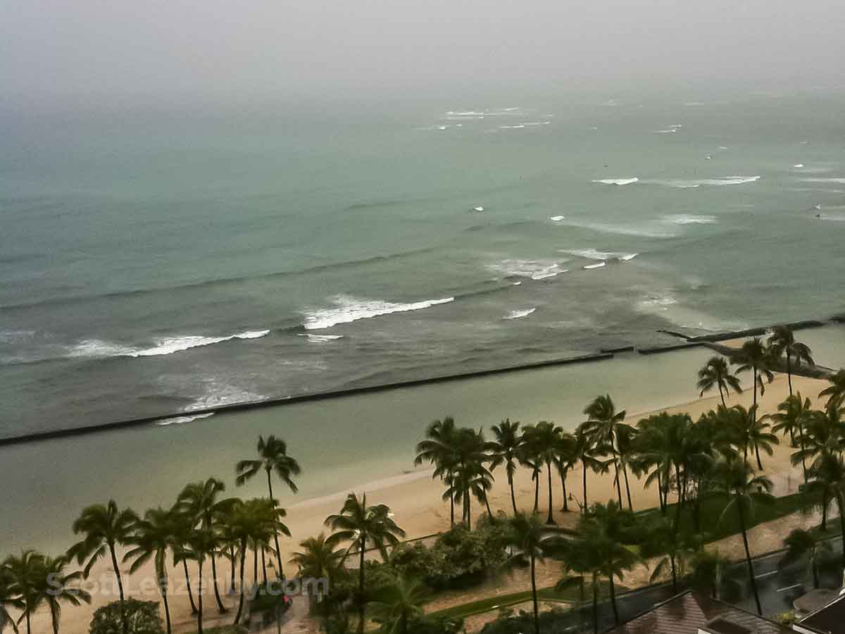 Rainy Waikiki beach
