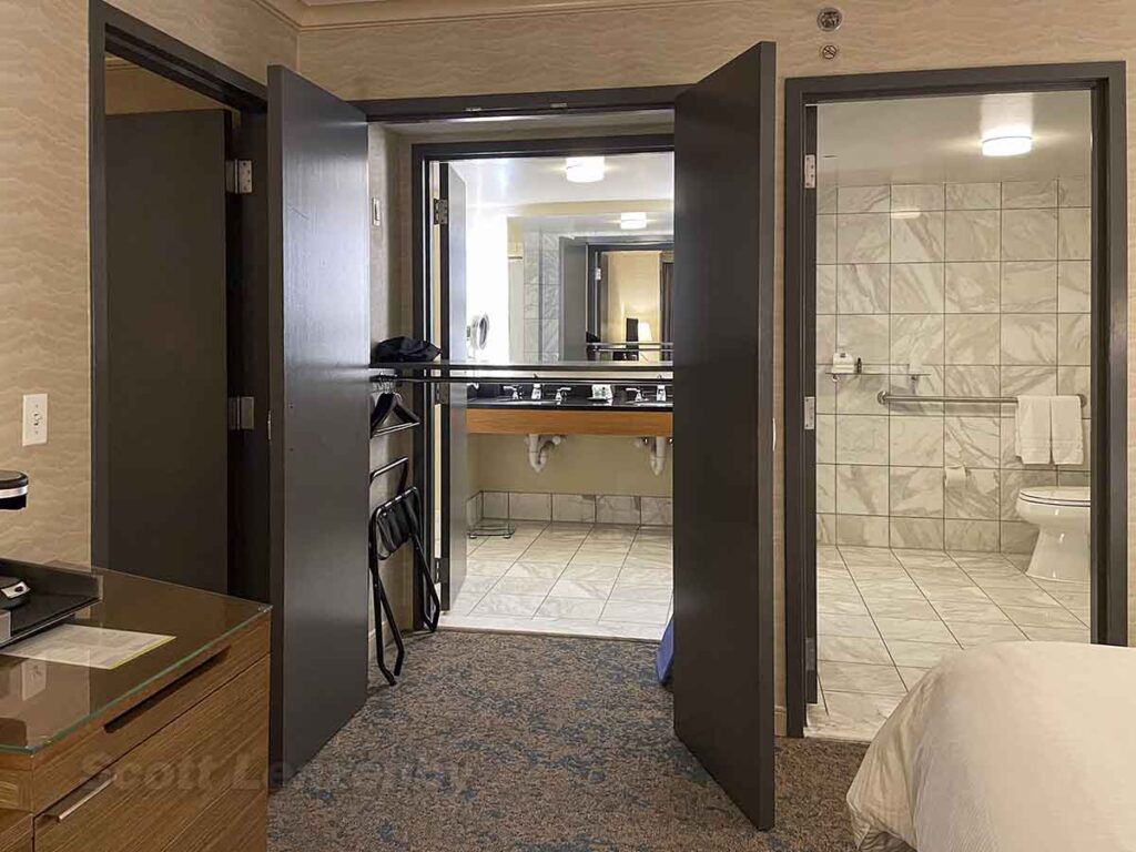 Westin dtw hospitality suite closet and bathroom