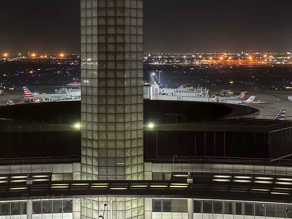 View of American Airlines terminal from the Hilton at the Chicago O'Hare airport