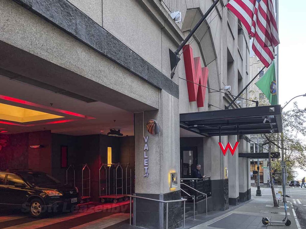 Exterior of the W Hotel downtown Seattle