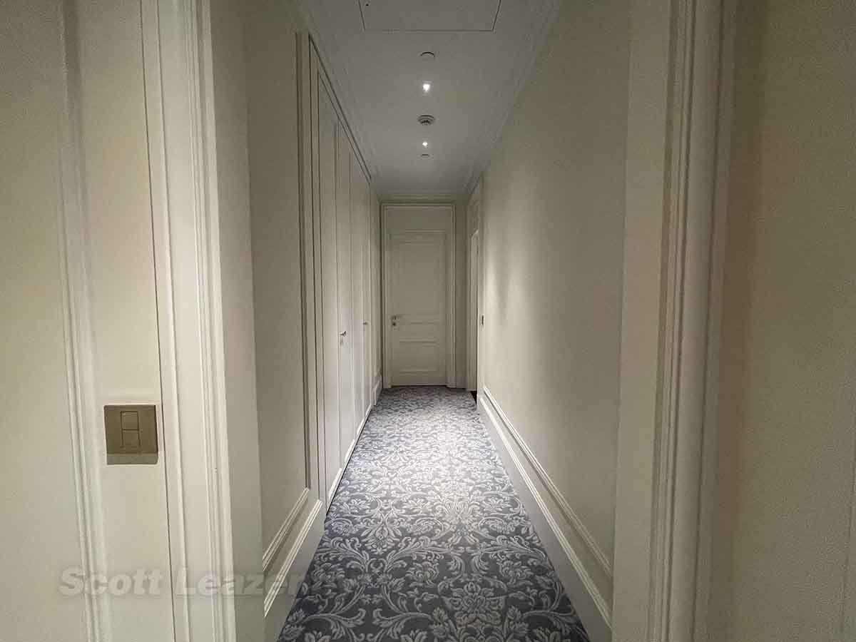 St Regis hotel Rome in room hallway to bathroom