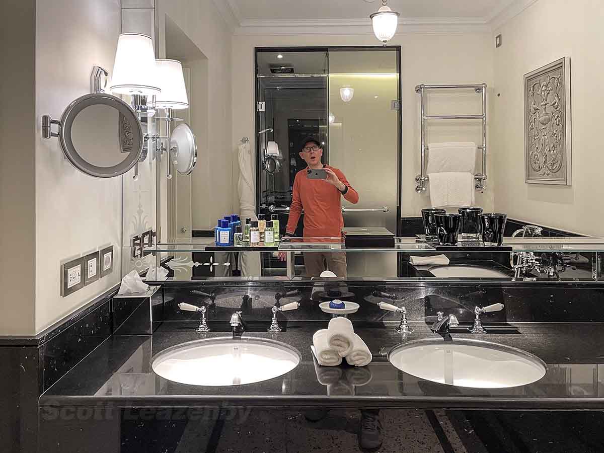 St regis rome bathroom vanity and mirror
