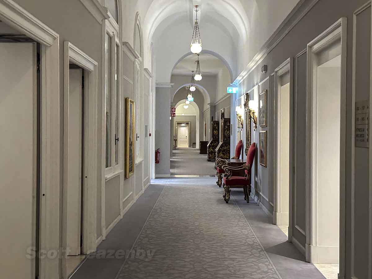 St Regis hotel Rome guest room hallway