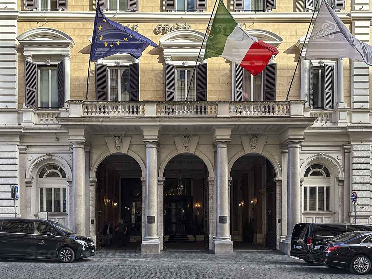 Main entrance to St Regis hotel Rome
