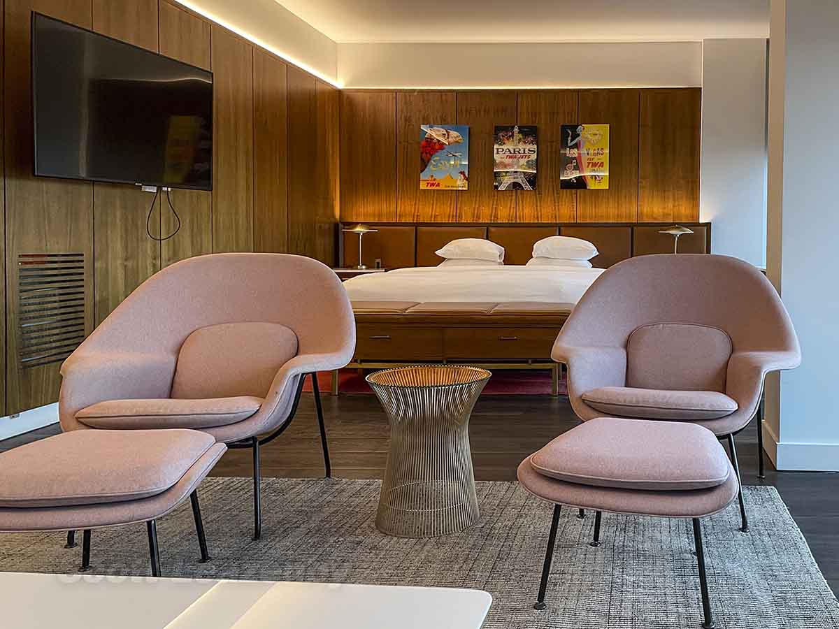Twa hotel Howard Hughes suite furniture