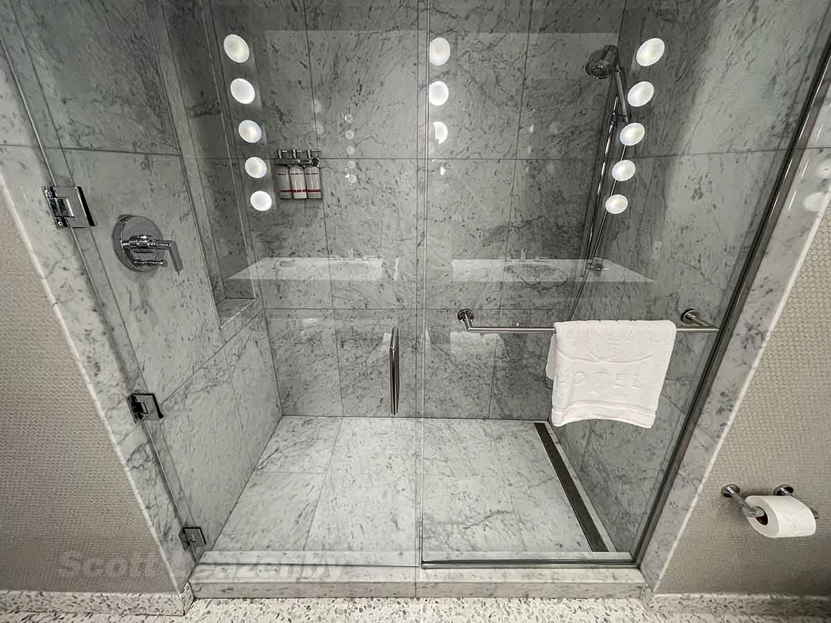 TWA hotel Howard Hughes suite shower