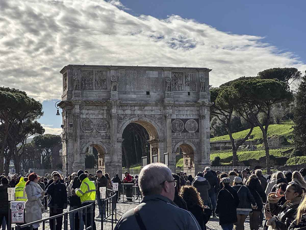 Tourists in Rome in January