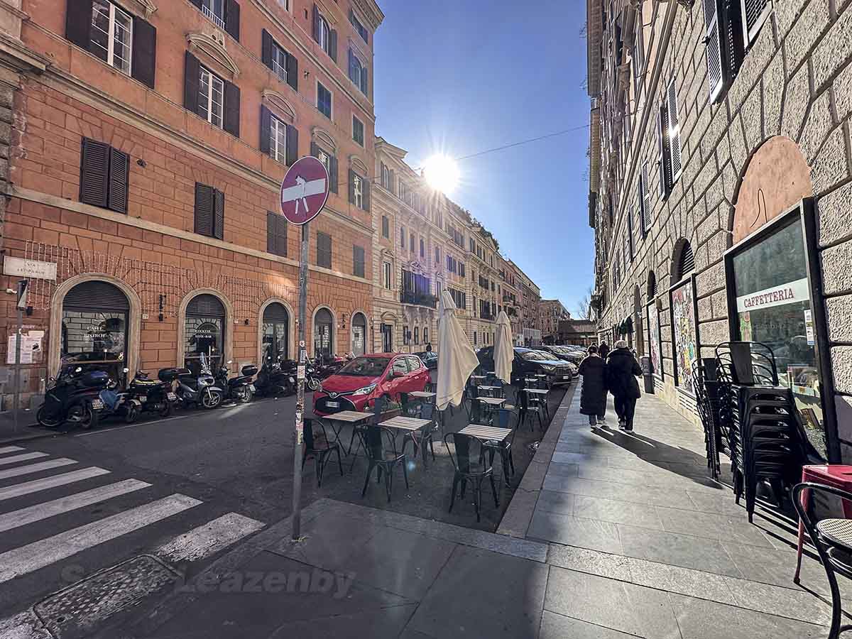 Rome street Café in January