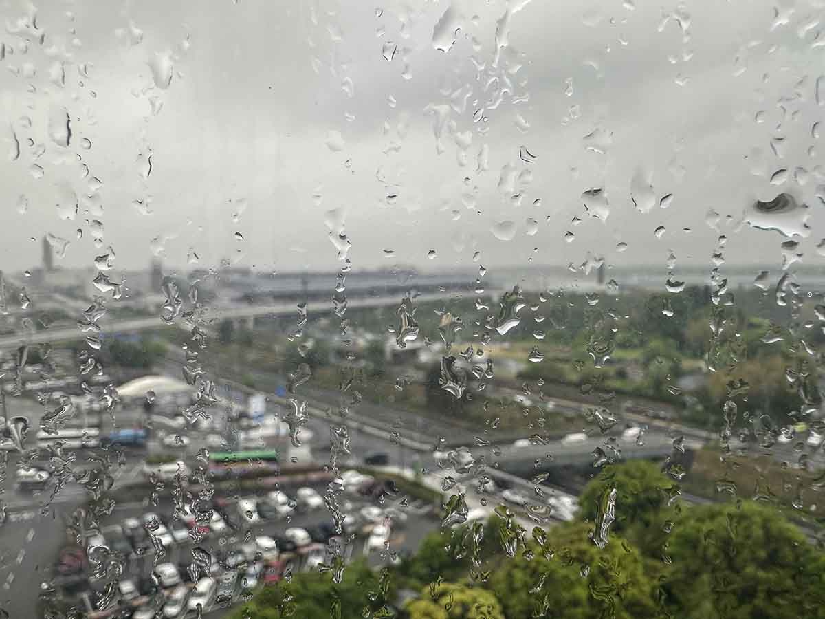 View of Airport from the Tobu Hotel Narita in the rain during the day