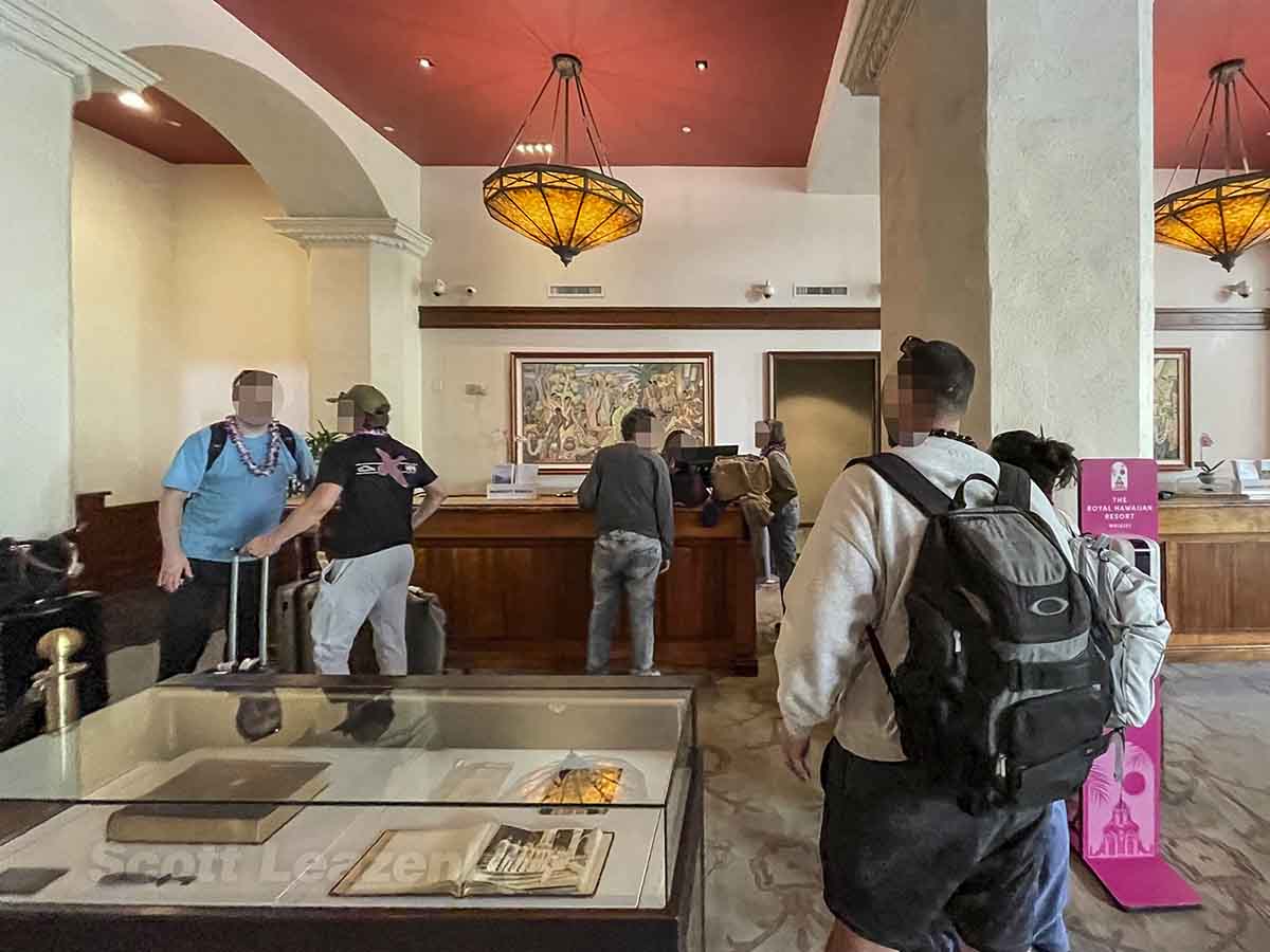 Royal Hawaiian hotel check-in desk