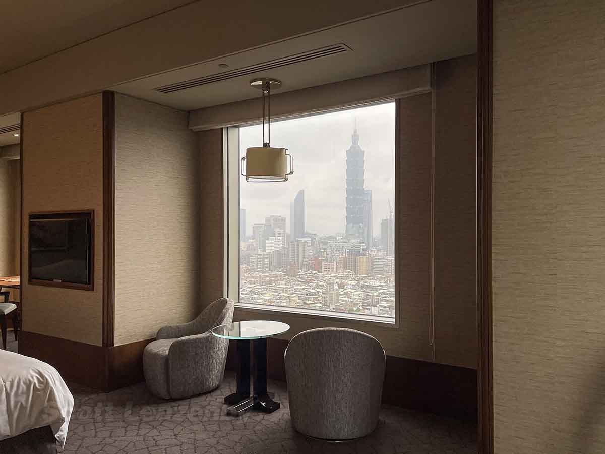 View of Taipei 101 tower from Shangri-La Far Eastern hotel room