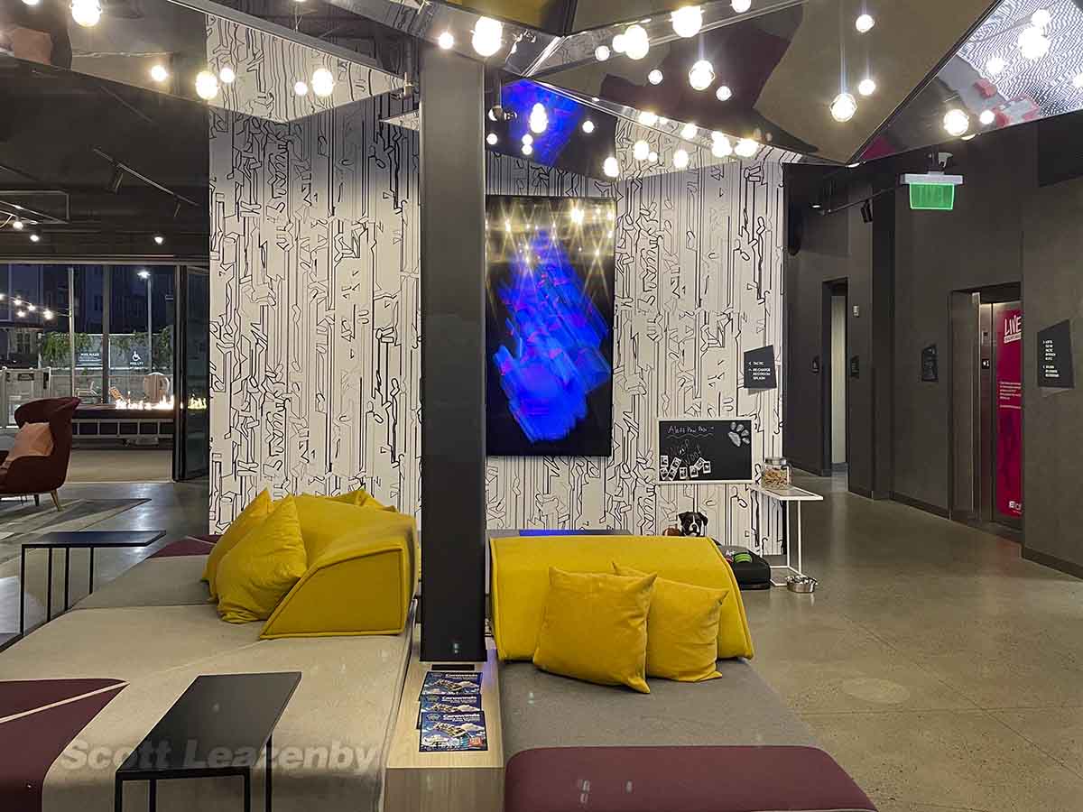 Aloft CLT lobby design