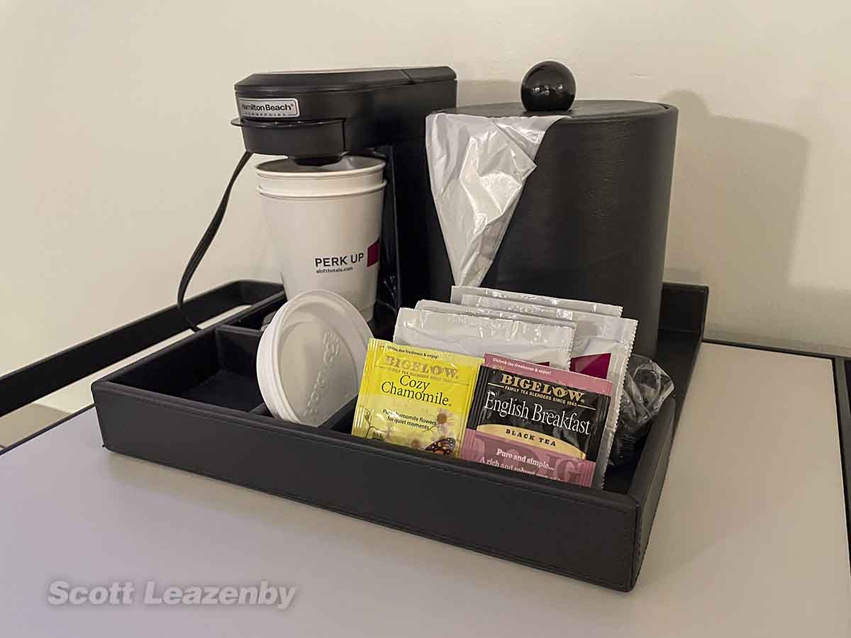 Aloft CLT in room coffee maker