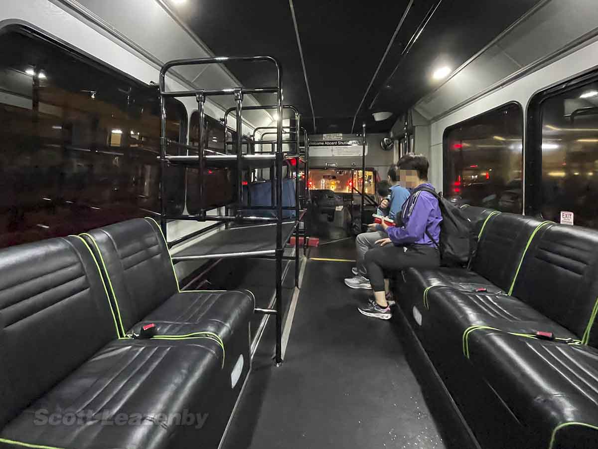 H Hotel LAX shuttle bus interior