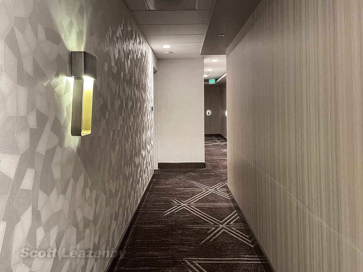 H Hotel LAX Guest room hallway