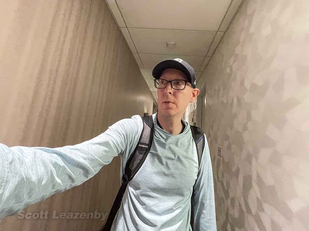 Scott walking through the hallway at the H Hotel LAX