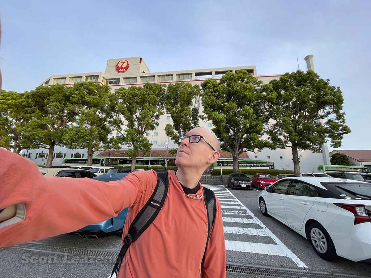 Scott standing outside of the Nikko Hotel NRT