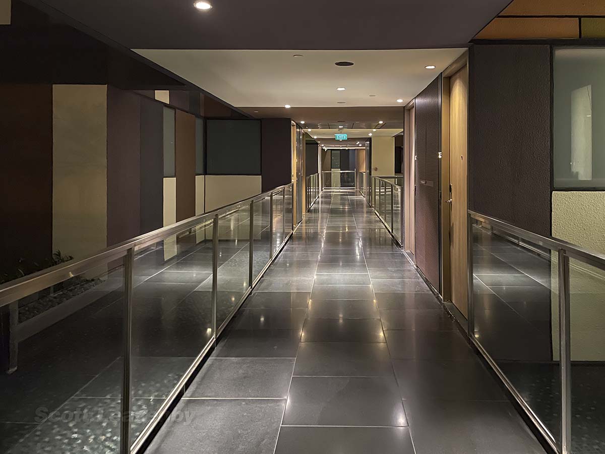 Guest room hallway Crowne Plaza Hotel Changi airport