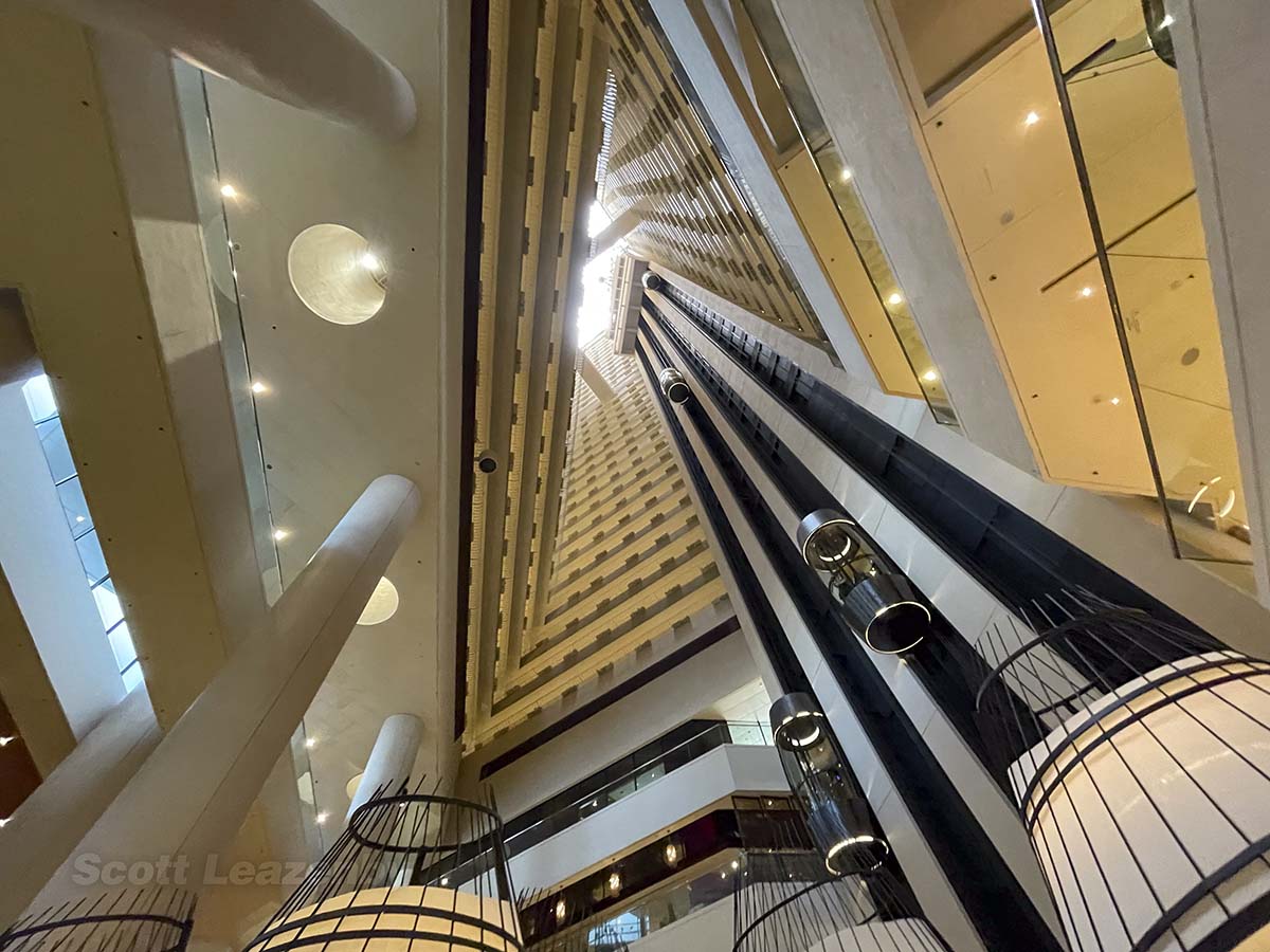 Looking straight up from the lobby